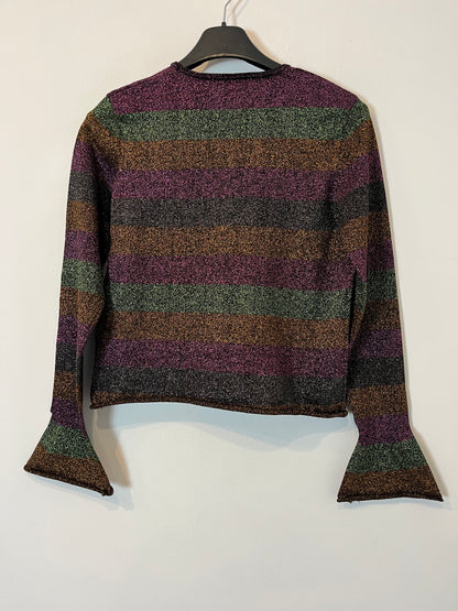 ZARA. Stretch top with metallic threads. TS