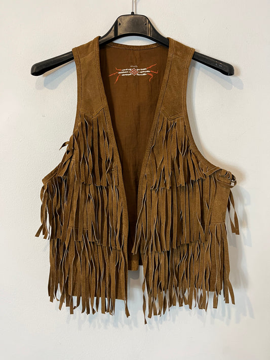 PIMKIE. Fringed suede vest. TS