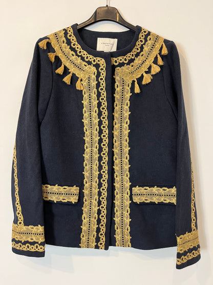 CORTEFIEL. Chaqueta azul detalles dorados. T S