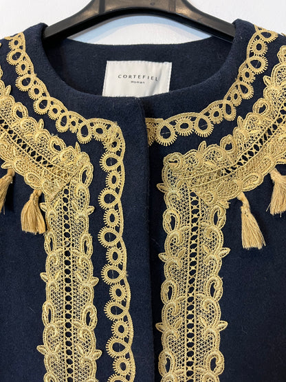 CORTEFIEL. Chaqueta azul detalles dorados. T S