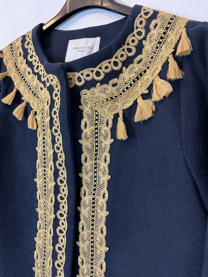 CORTEFIEL. Chaqueta azul detalles dorados. T S