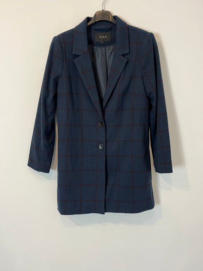 VILA. Long blue and burgundy jacket. TM