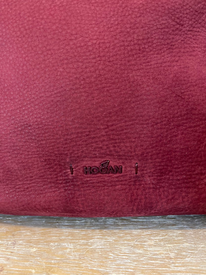 HOGAN. Burgundy leather double-handle bag