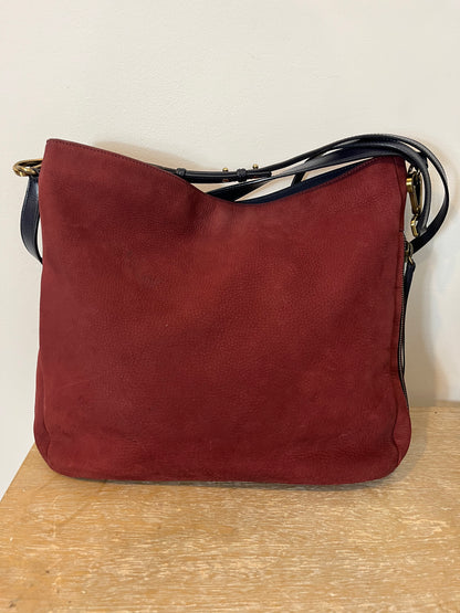 HOGAN. Burgundy leather double-handle bag