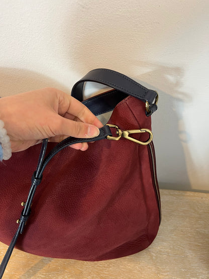 HOGAN. Burgundy leather double-handle bag