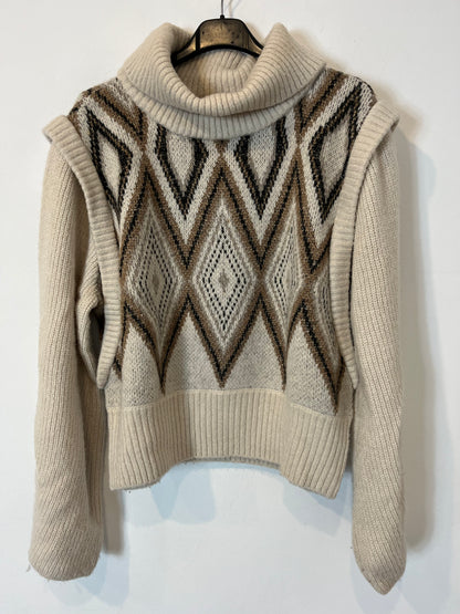 HOUSE OF HARLOW 1960. Jersey beige rombos T. M