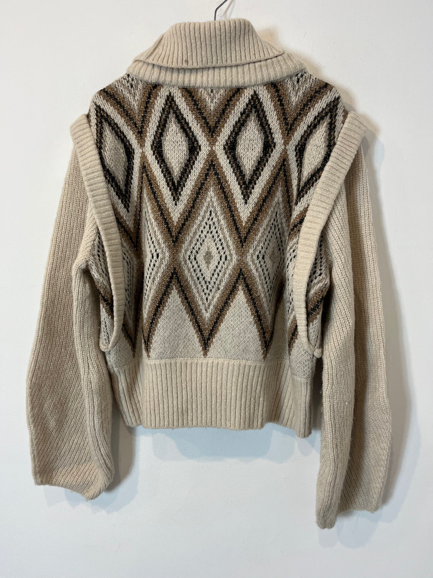 HOUSE OF HARLOW 1960. Jersey beige rombos T. M