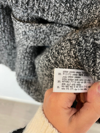 ZARA. Jersey gris espiga T.m