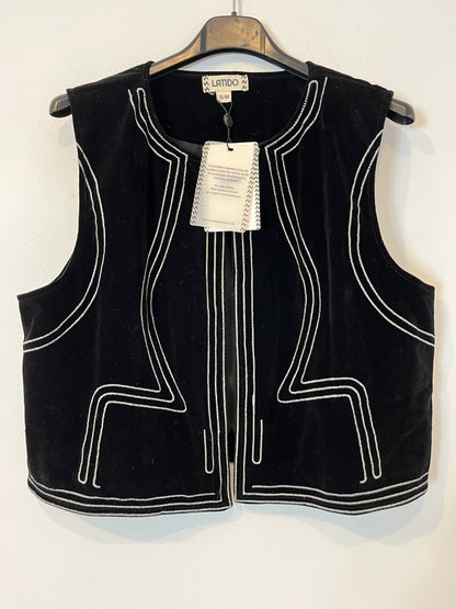 LATIDO. Chaleco negro terciopelo  T.s/m
