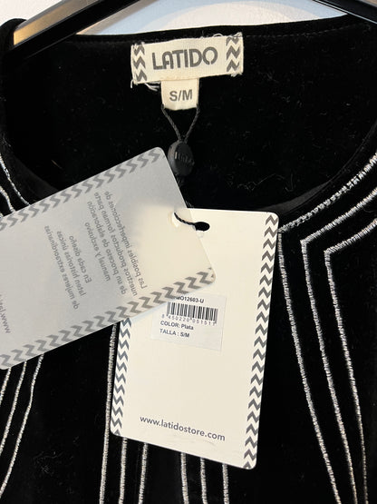 LATIDO. Chaleco negro terciopelo  T.s/m