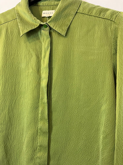 MAKSU. Green silk blouse TS