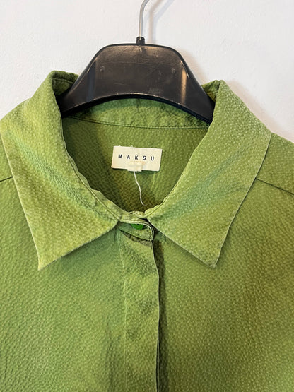 MAKSU. Green silk blouse TS