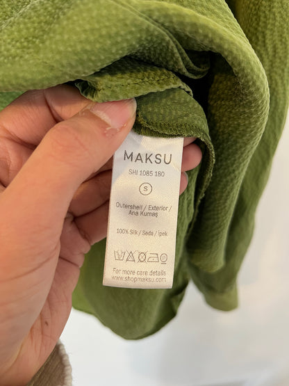 MAKSU. Green silk blouse TS