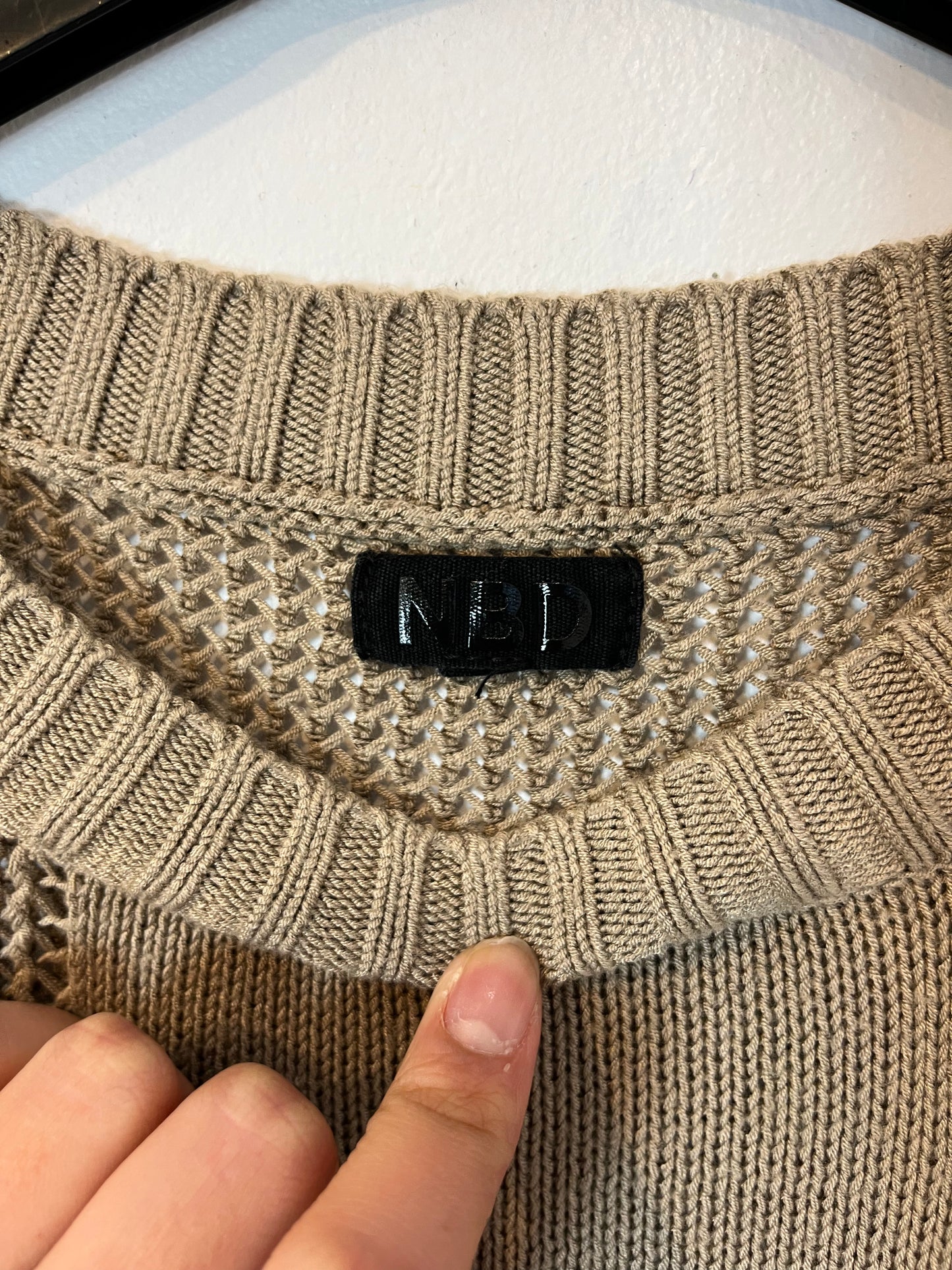 NBD. Tan beige knit top. TS