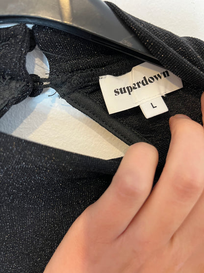 SUPERDOWN. Mono negro purpurina T.l