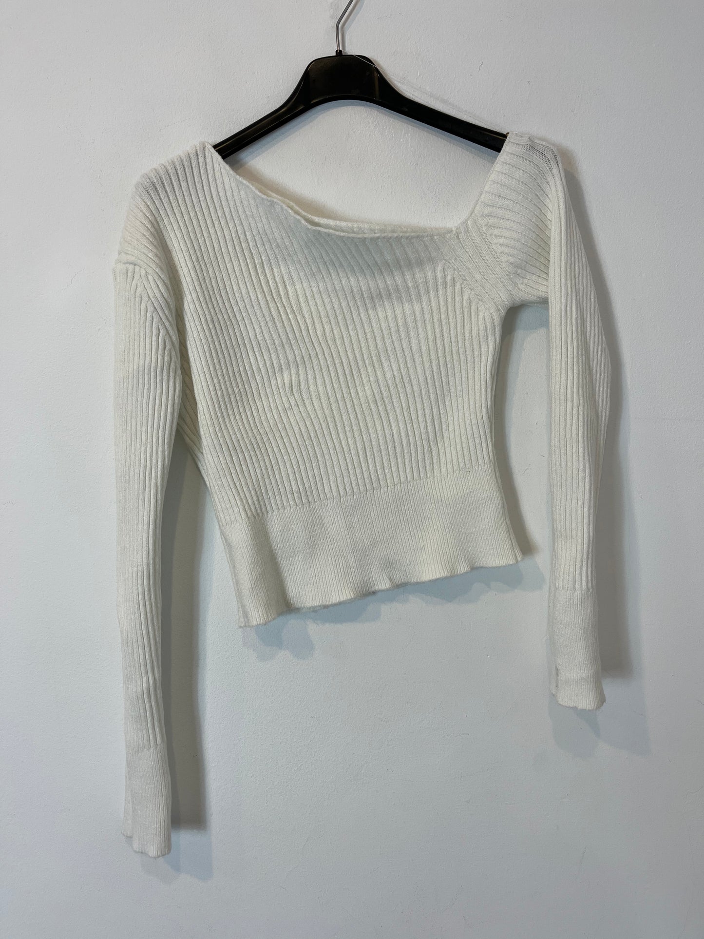 OTRAS. Top blanco canalé TU(s)