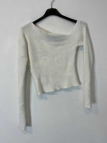 OTRAS. Top blanco canalé TU(s)