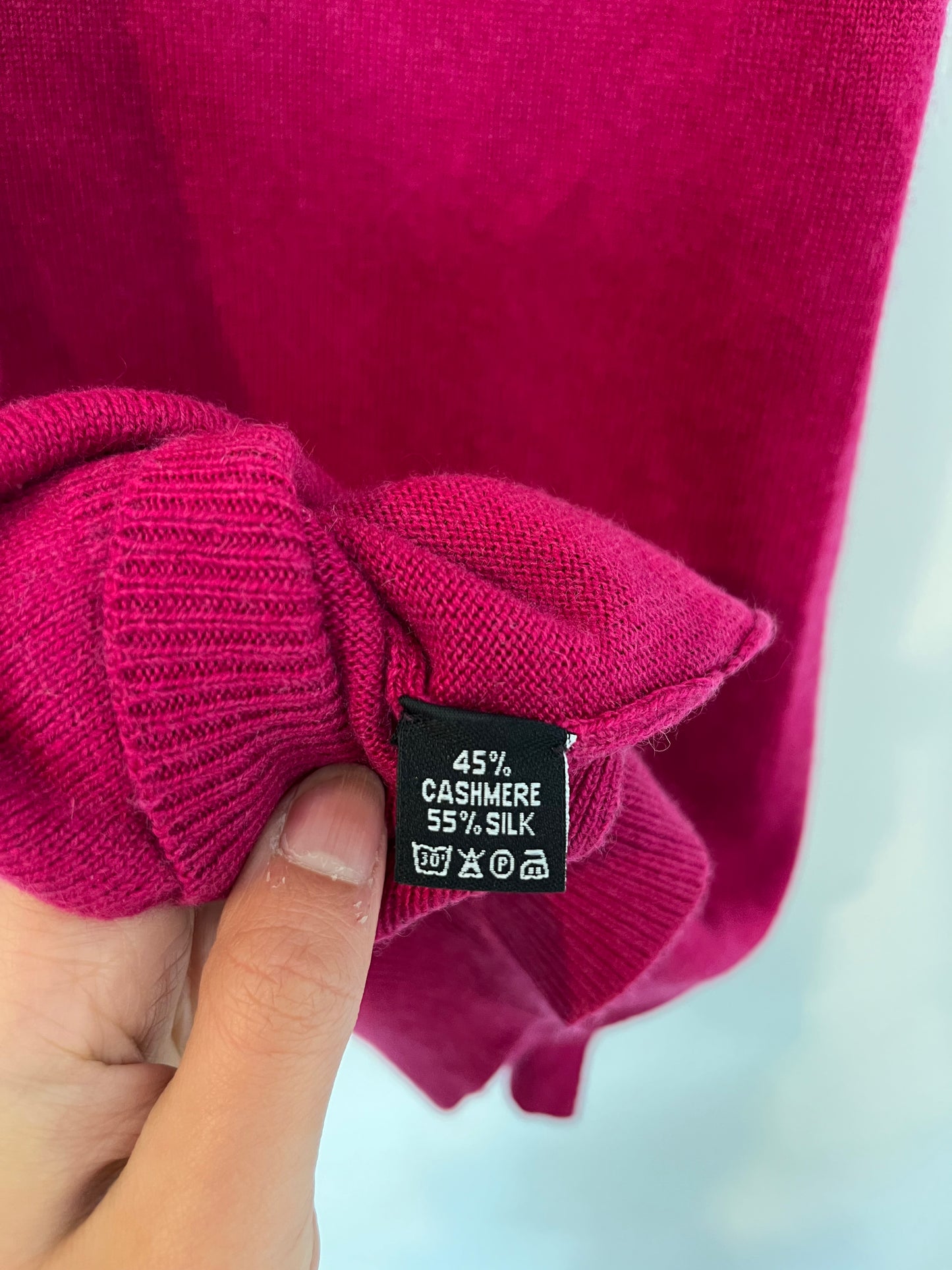 S BOLIN. Top rosa seda y cashmere. T.L