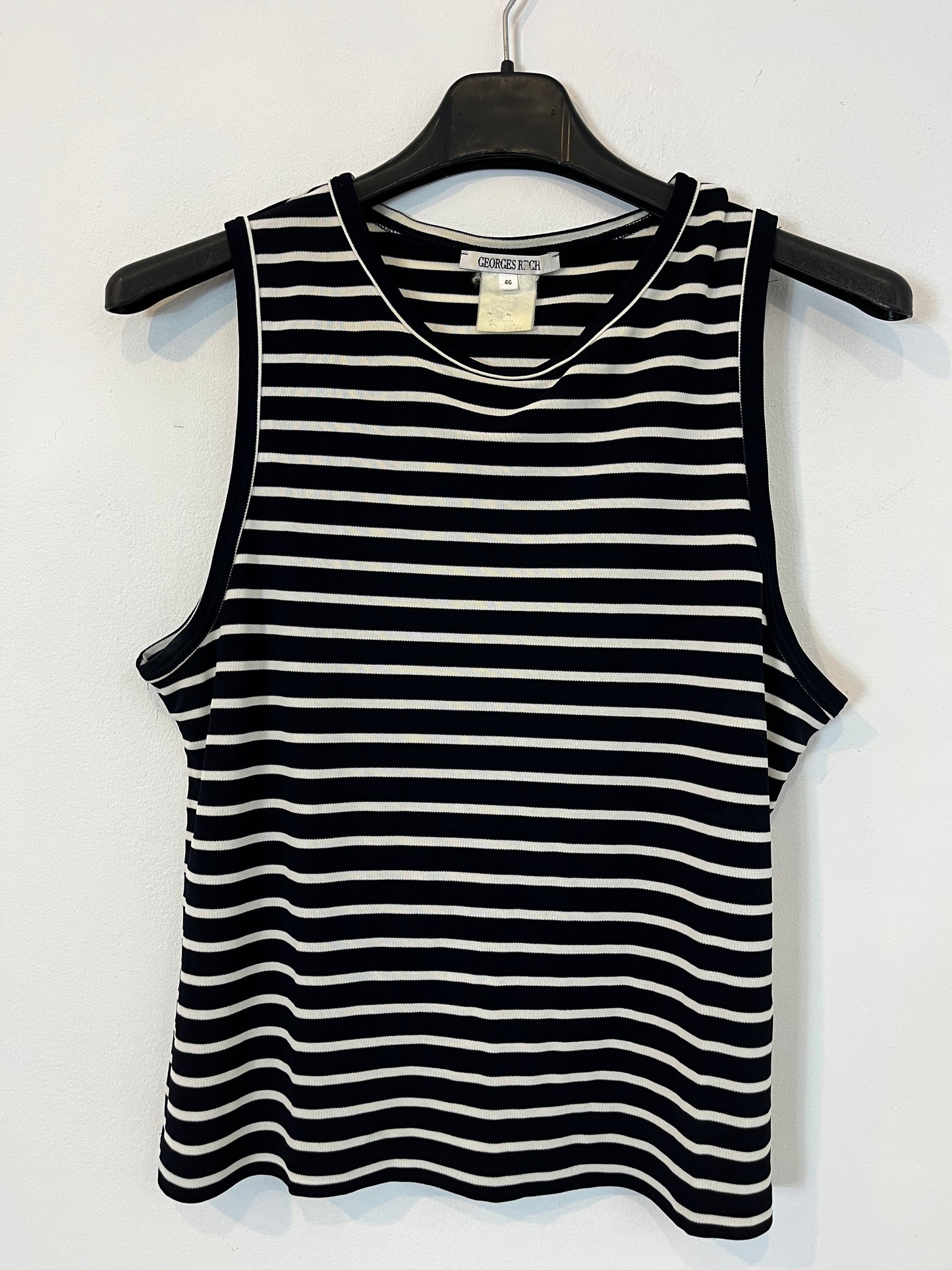 GEORGES RECH. Blue striped sleeveless top. TM
