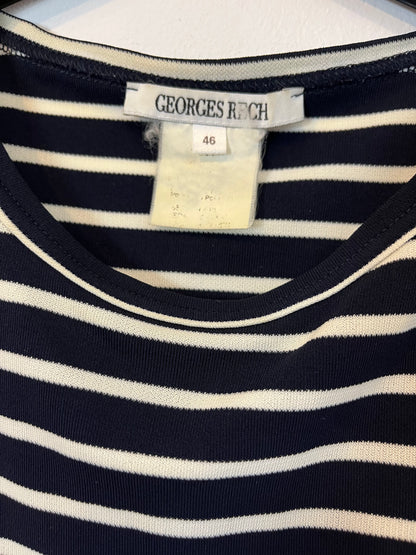 GEORGES RECH. Blue striped sleeveless top. TM