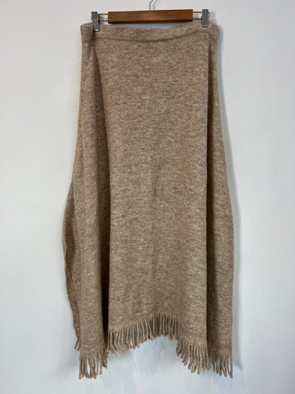 MAX MARA. Fringed midi skirt. Size XL