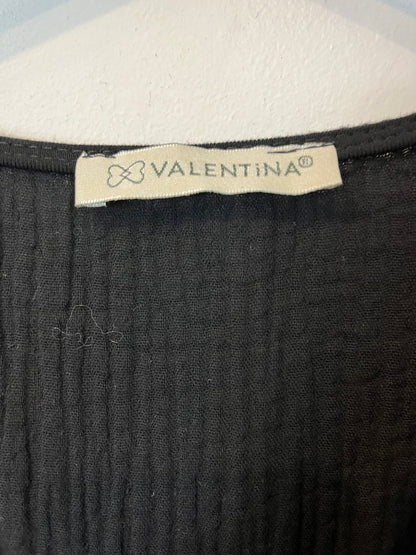 STRADIVARIUS. Vestido negro canalé T.m