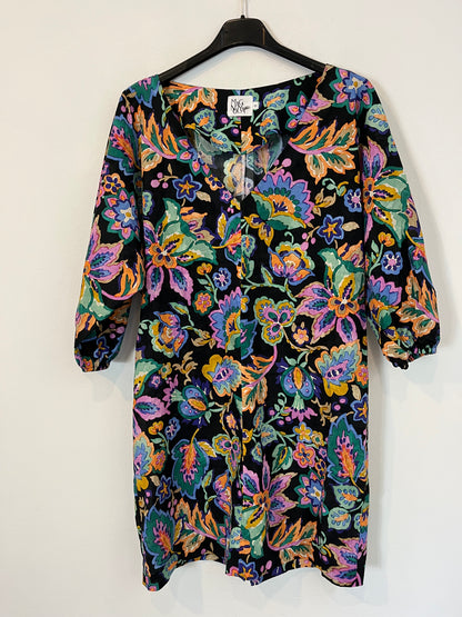 MAGNOLYA. Vestido corto estampado multicolor. T 0 (S/M)