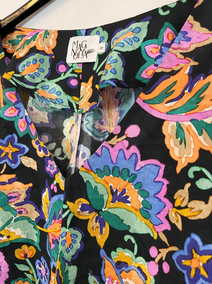 MAGNOLYA. Vestido corto estampado multicolor. T 0 (S/M)