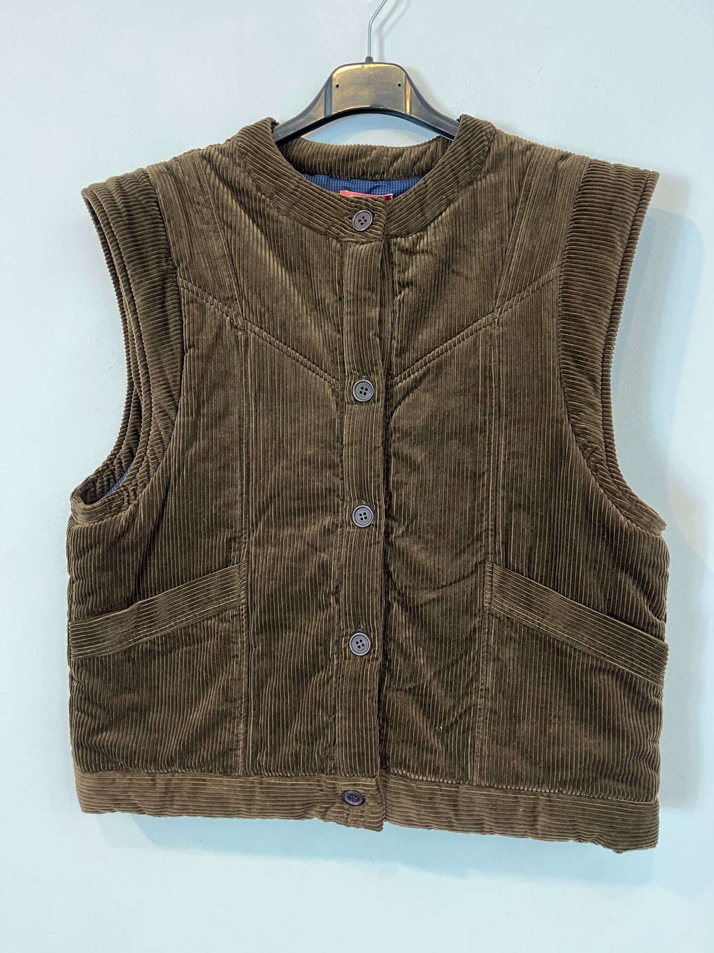 SIMONA. Chaleco pana marrón T.38