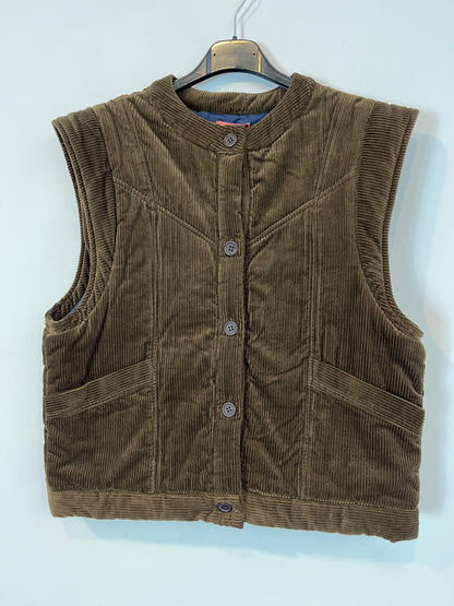 SIMONA. Chaleco pana marrón T.38