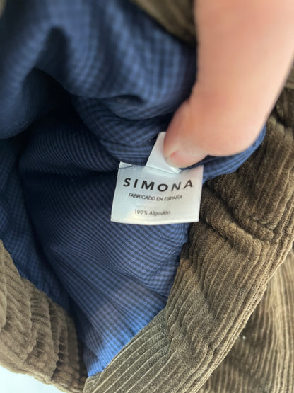 SIMONA. Chaleco pana marrón T.38