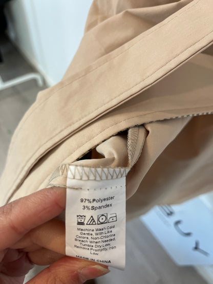 OTRAS. Gabardina beige detalles cuadros Tu(S)