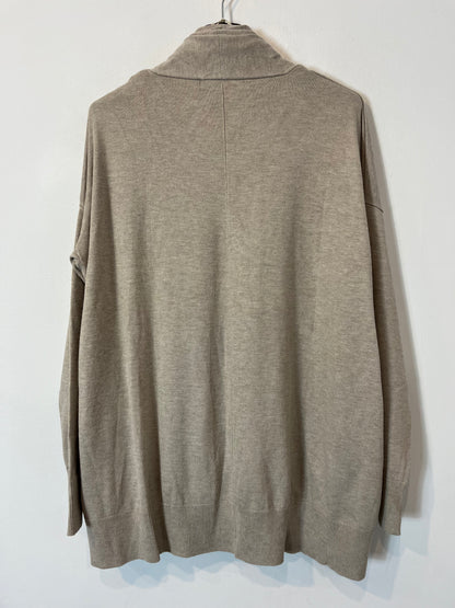 ZARA. Chaqueta beige cremallera. T M