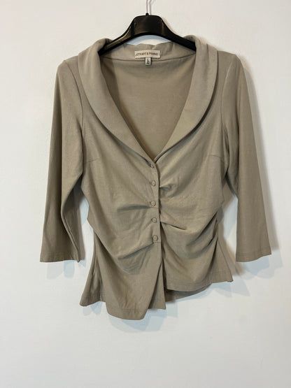 ETXART&PANNO. Top beige botones. T L (S)