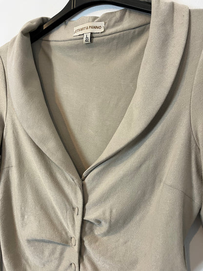 ETXART&PANNO. Top beige botones. T L (S)