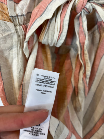 NEW LOOK MATERNITY. Top rayas con lino. T 38