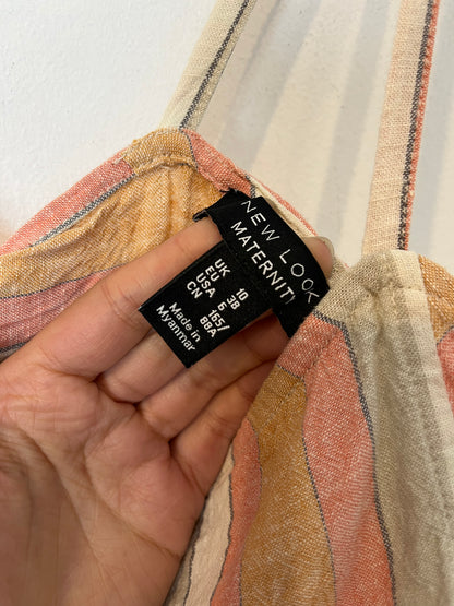 NEW LOOK MATERNITY. Top rayas con lino. T 38