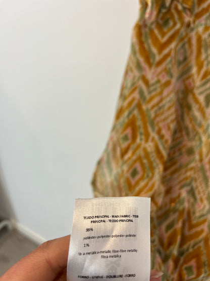 SCALPERS. Vestido beige estampado. T M