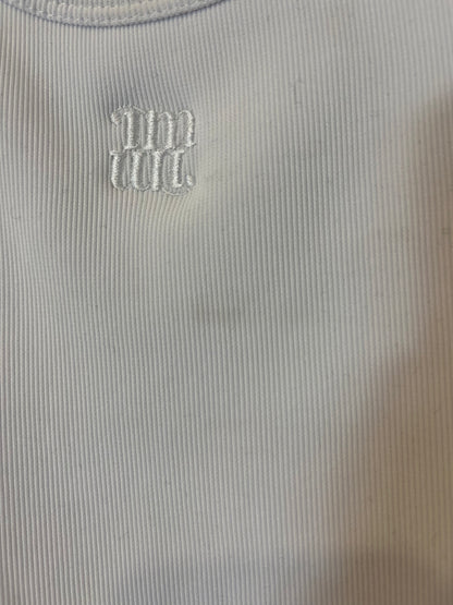 IMAN. Top blanco canalé T.m