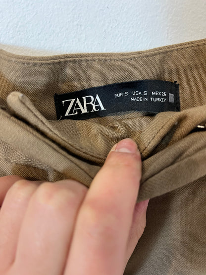 ZARA. Brown wide-leg trousers Ts