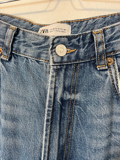 ZARA. Pantalón denim ancho  T.40