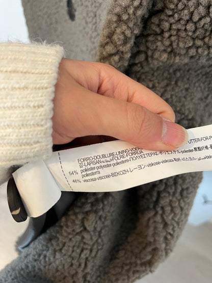 ZARA. Abrigo gris rizo  T.s