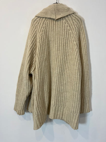 ZARA. Cárdigan beige punto T.m
