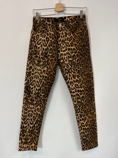 UTERQÜE. Denim animal print pedrería. T 36