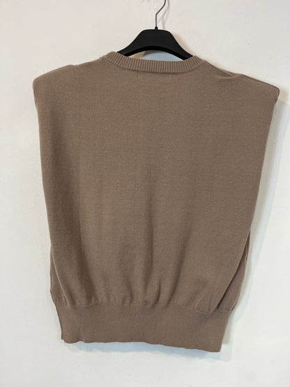 OTRAS. Top punto beige hombreras. T M
