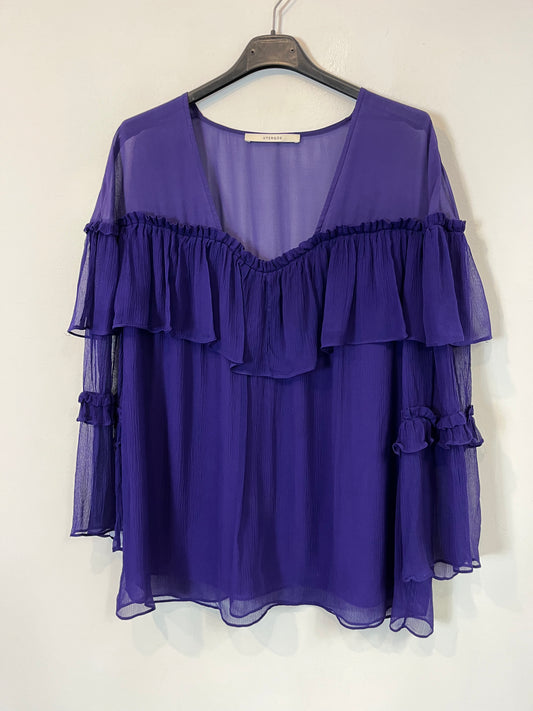 UTERQÜE. Blusa morada gasa. T M