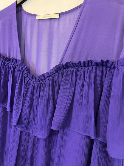 UTERQÜE. Blusa morada gasa. T M