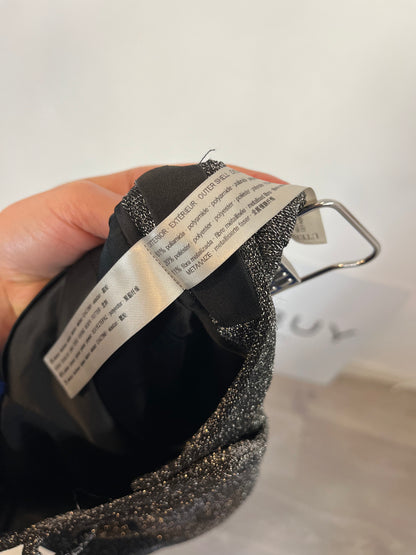 UTERQÜE. Pantalón gris plateado. T M