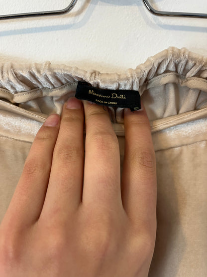 MASSIMO DUTTI. Flowing beige velvet trousers. TM
