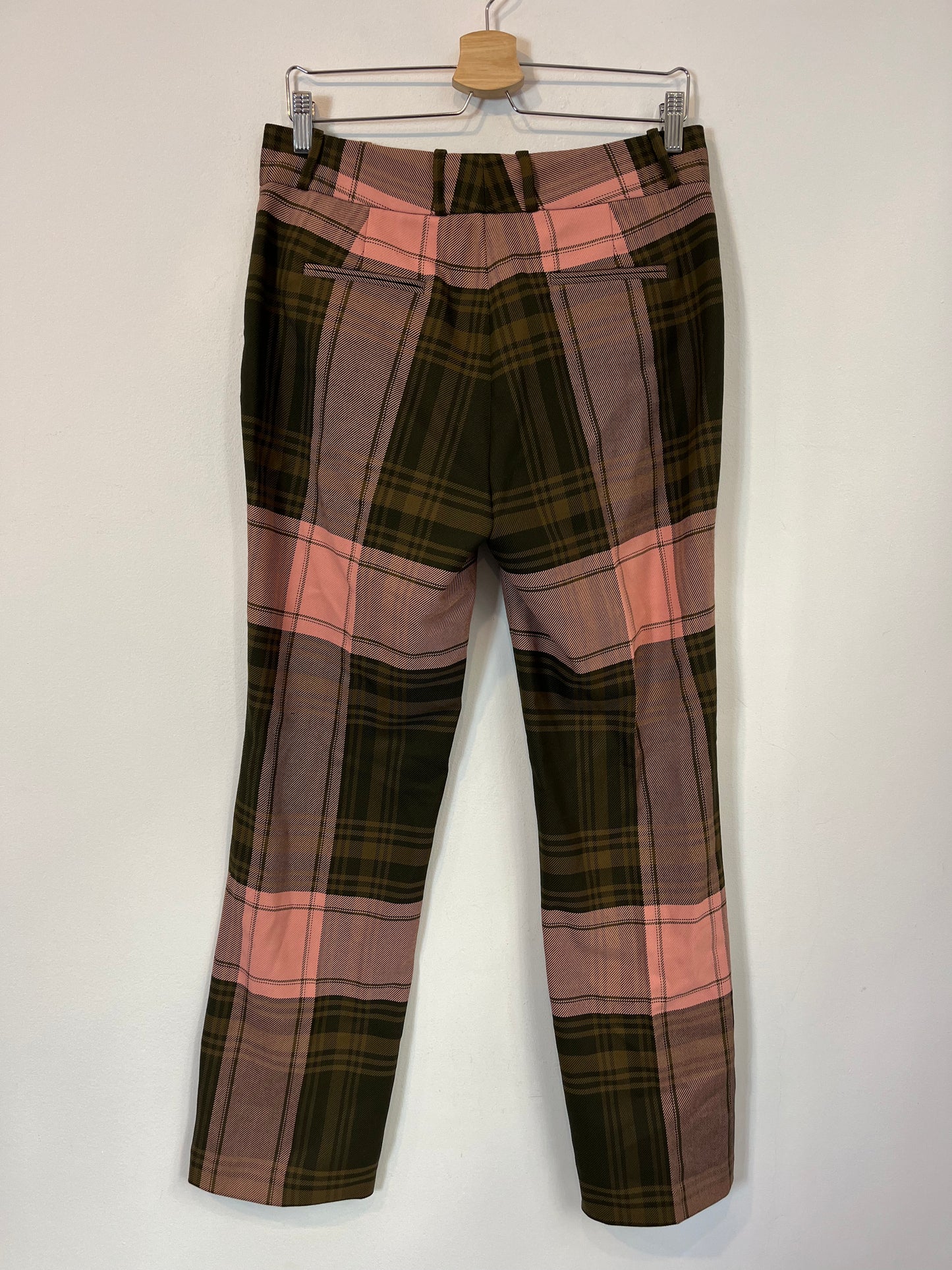 UTERQÜE. Pantalón cuadros textura. T L